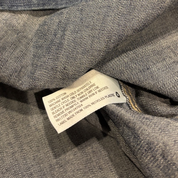 Long-Sleeve Denim Button-Down Shirt by Nili Lotan x Target Xl - Picture 11 of 11